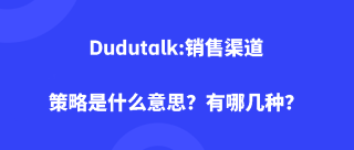 Dudutalk:销售渠道策略是什么意思？有哪几种？