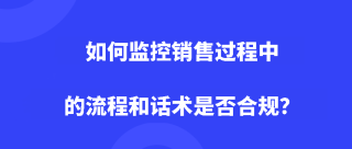 如何监控销售过程中的流程和话术是否合规？